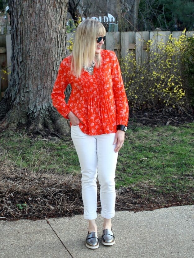 white denim outift