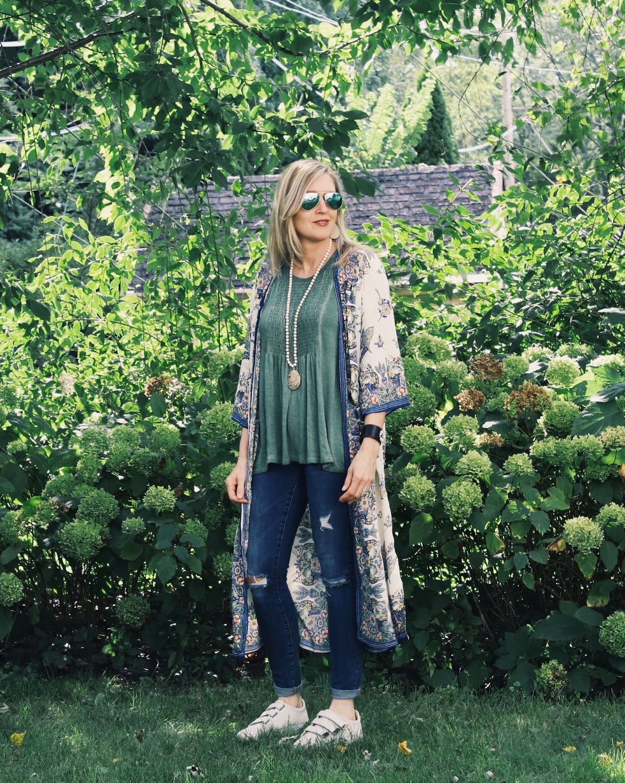 Easy Fall Boho Kimono Outfit