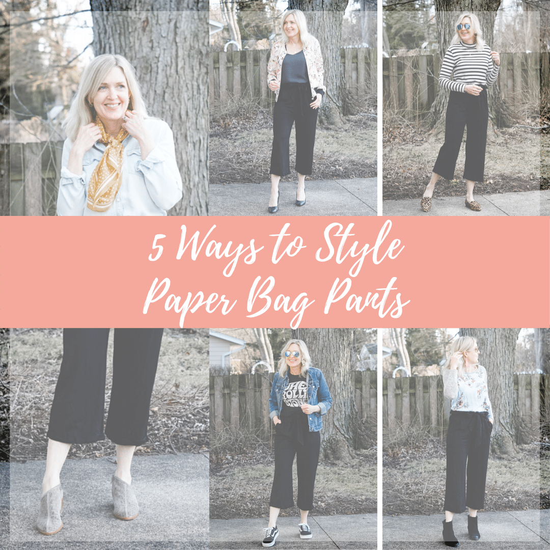 5 Ways to Wear Paper Bag Waist Pants Doused in Pink