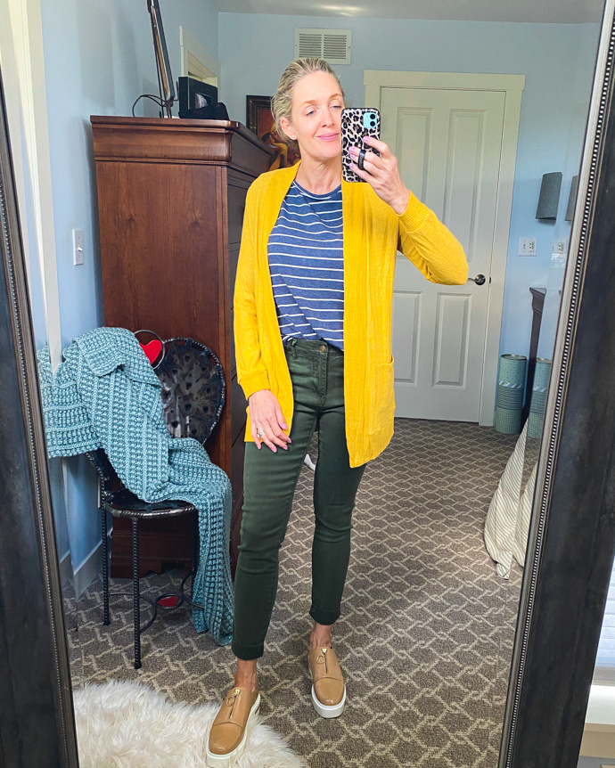 Fall Stitch Fix Mustard Cardigan