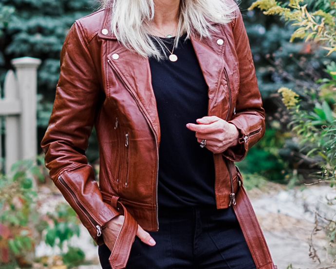 caramel moto jacket