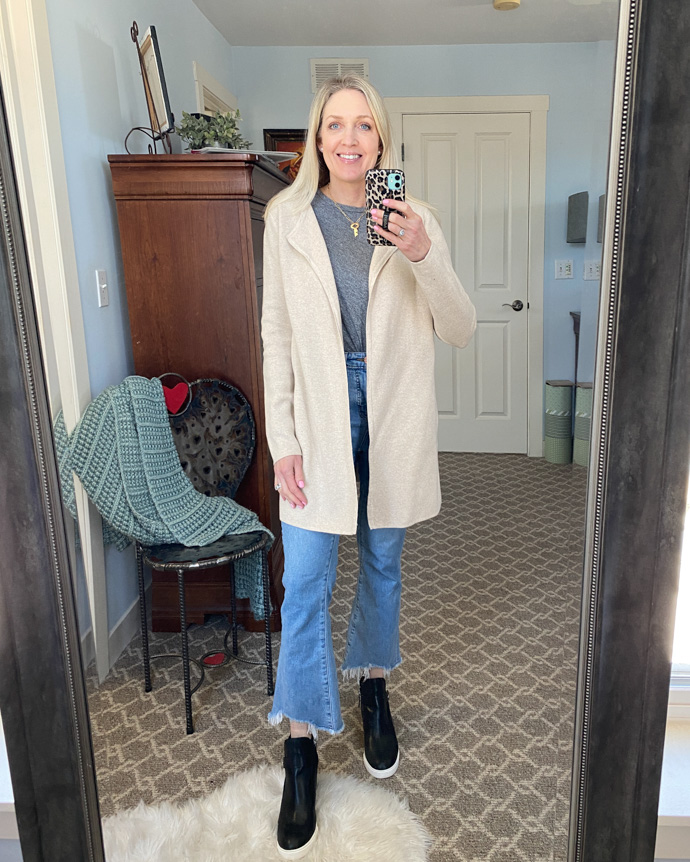 J.Crew Sweater Jacket 8 Outfit Ideas Doused in Pink