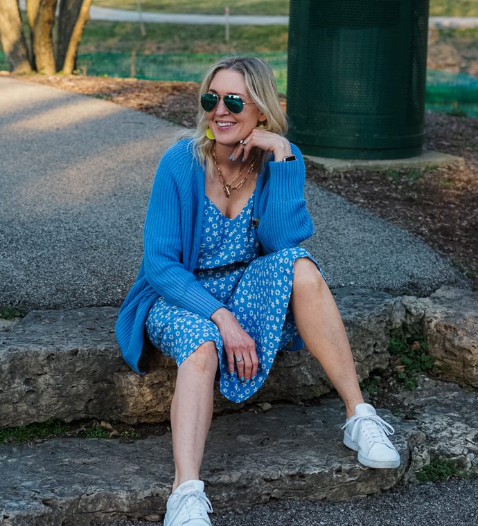 ditsy print sundress outfit