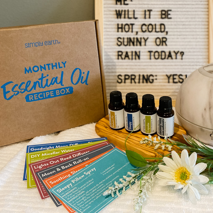simply earth DIY essential oils recipe box april 2021