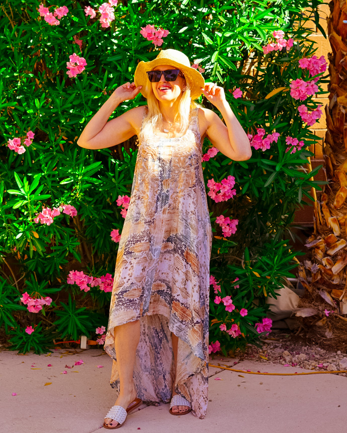 Cute Snakeprint Maxi Dress Outfit - Doused in Pink