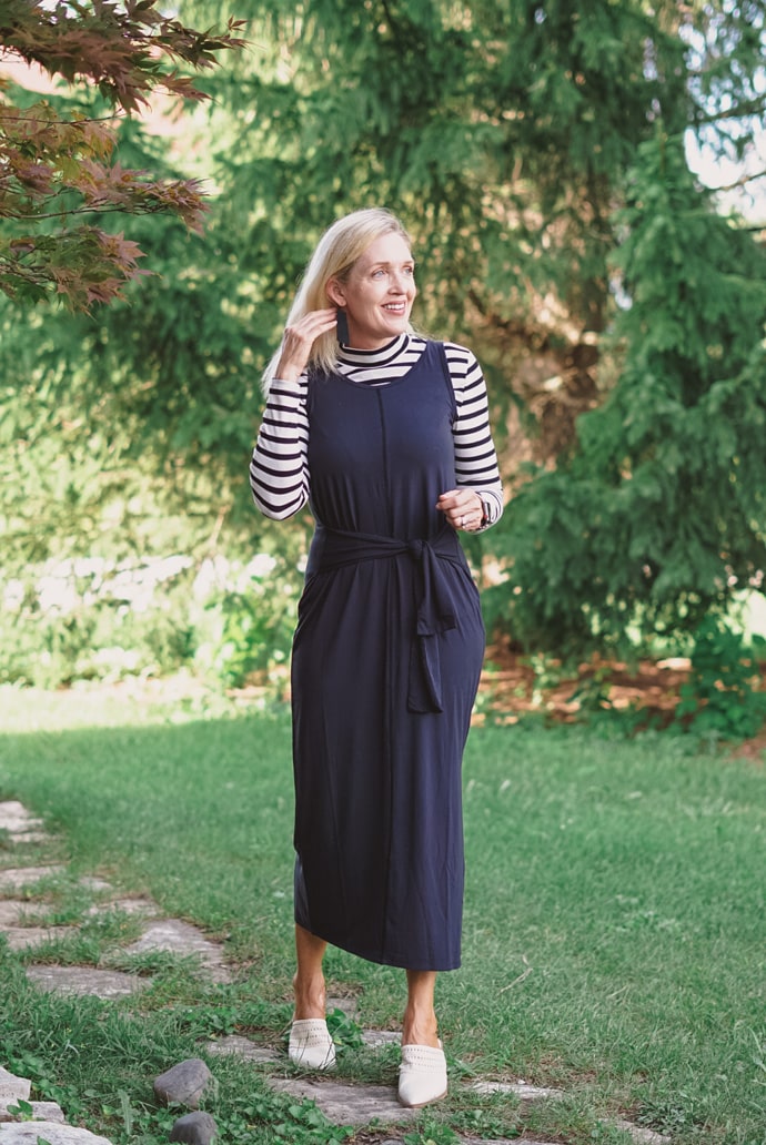 how to layer your midi dress for fall