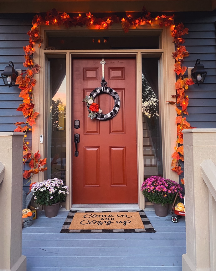 cozy fall front porch