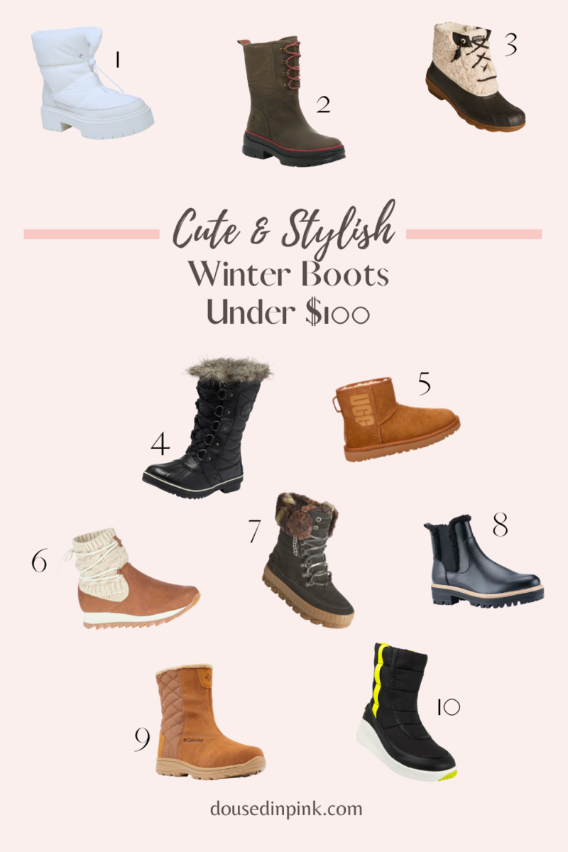 Cute and Stylish Winter Boots Under 100 Doused in Pink