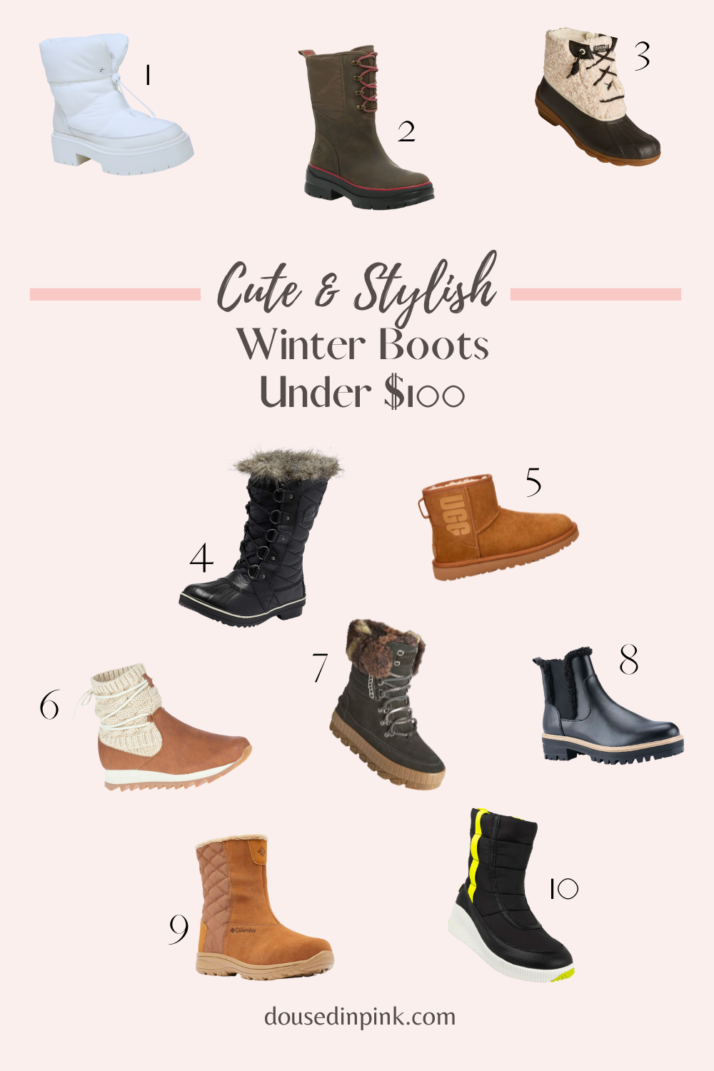 Cute and Stylish Winter Boots Under $100 - Doused in Pink