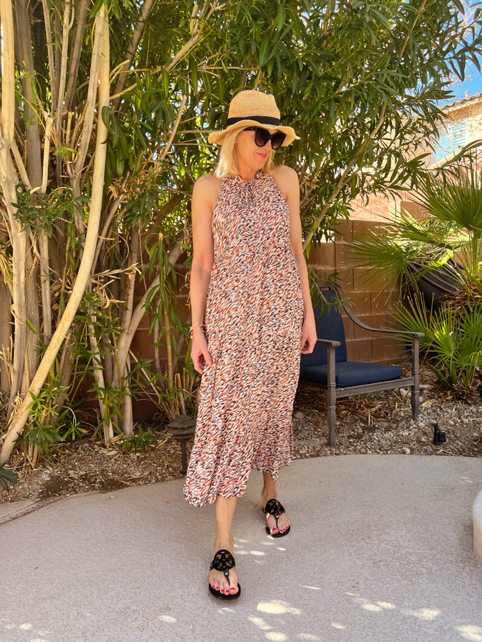 animal print maxi dress