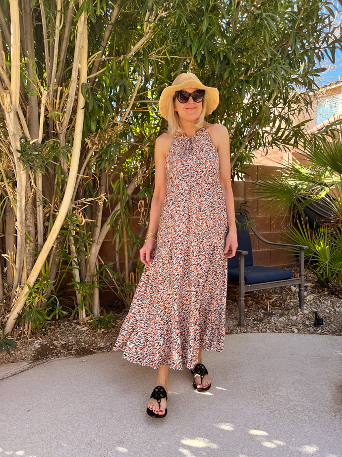 leopard print maxi dress