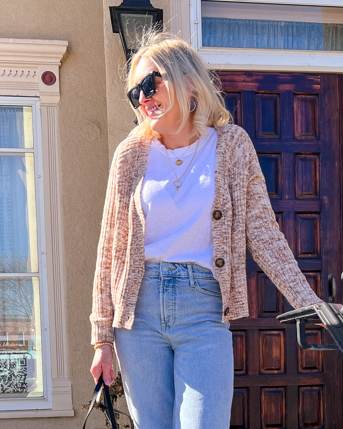 winter to spring transition outfit