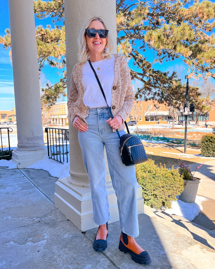 winter to spring transition outfit under $100