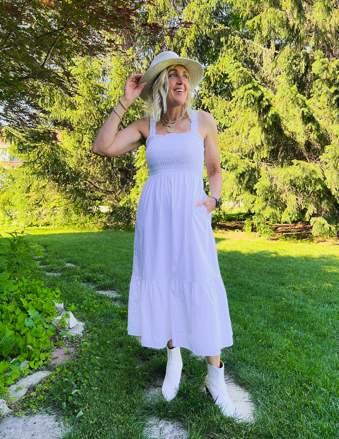 white sundress outfit ideas