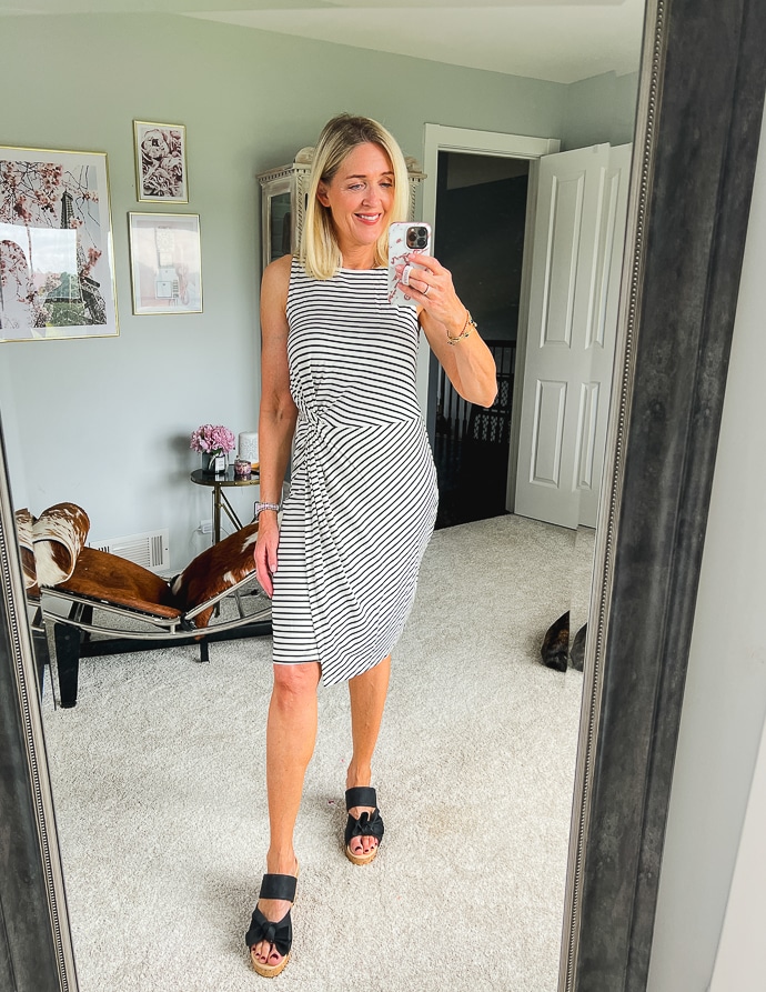 striped sleeveless dress 