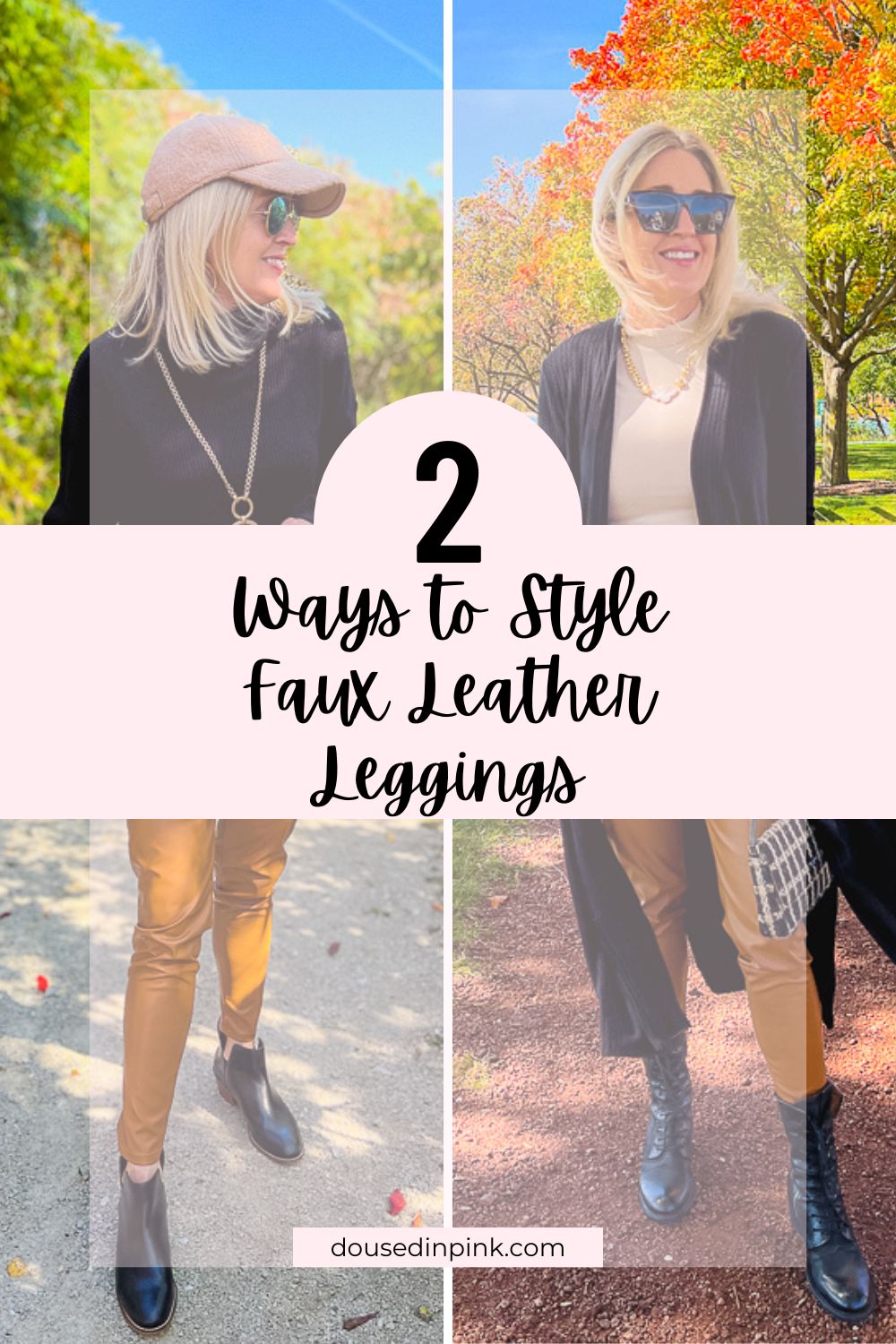 2 ways to style faux leather leggings
