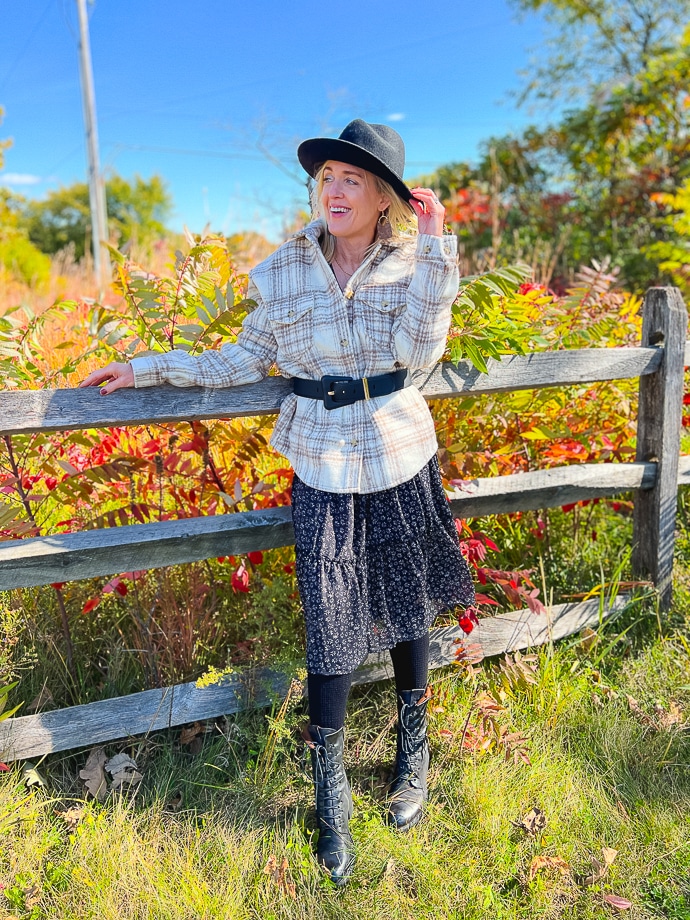 Transitioning Your Denim Skirt Through Fall with a Duster Cardigan