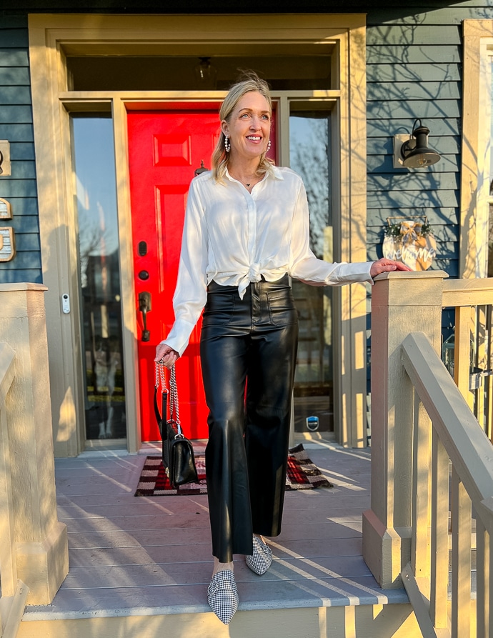 How to Style Faux Leather Pants