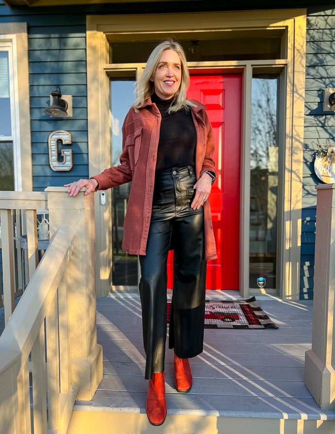 How to Style Faux Leather Pants