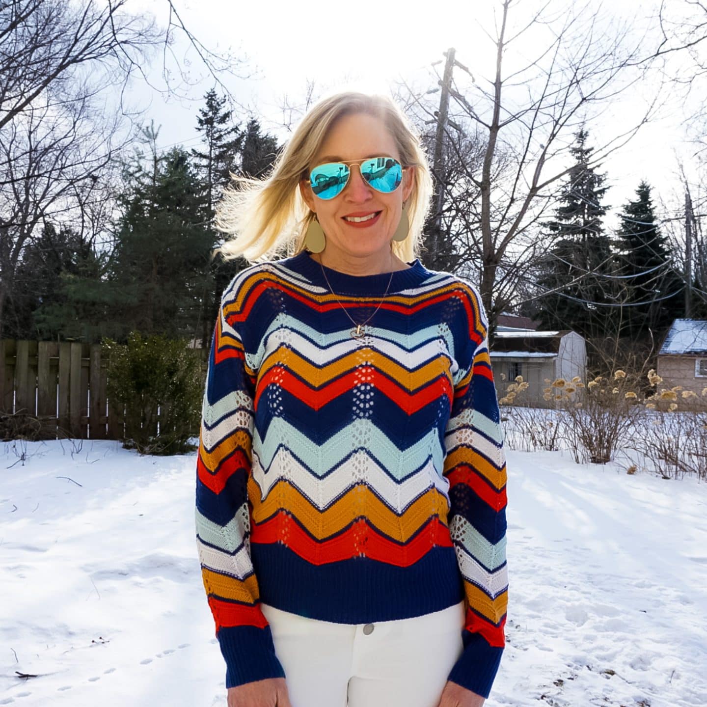 chevron striped sweater