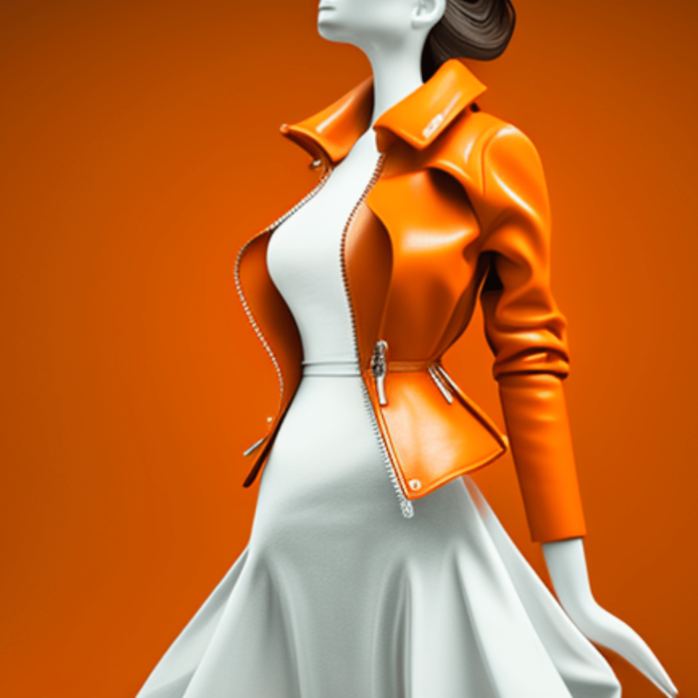 orange and white dress outfit