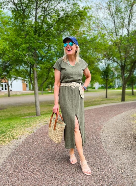 how to style an olive green dress