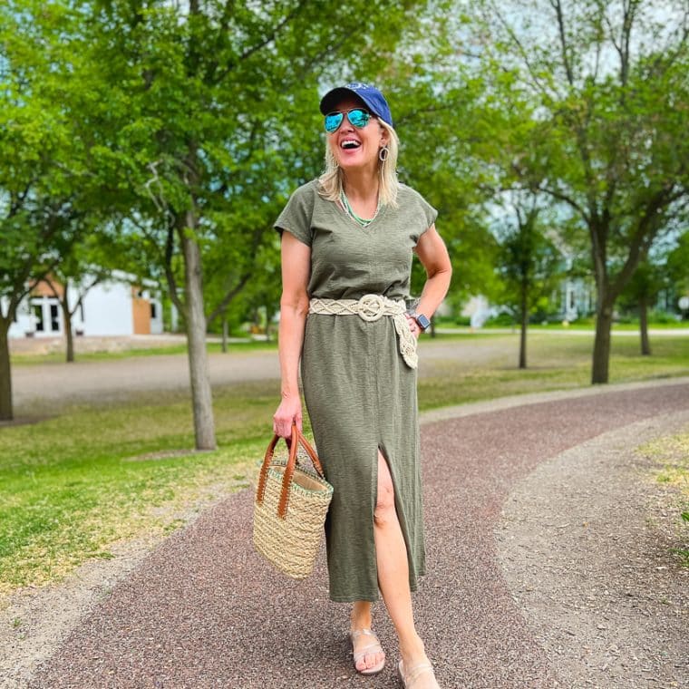 how to style an olive green dress