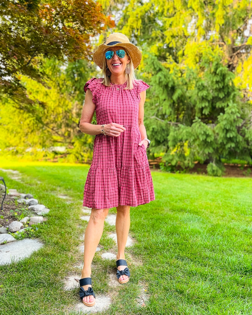 plaid fall transition dress
