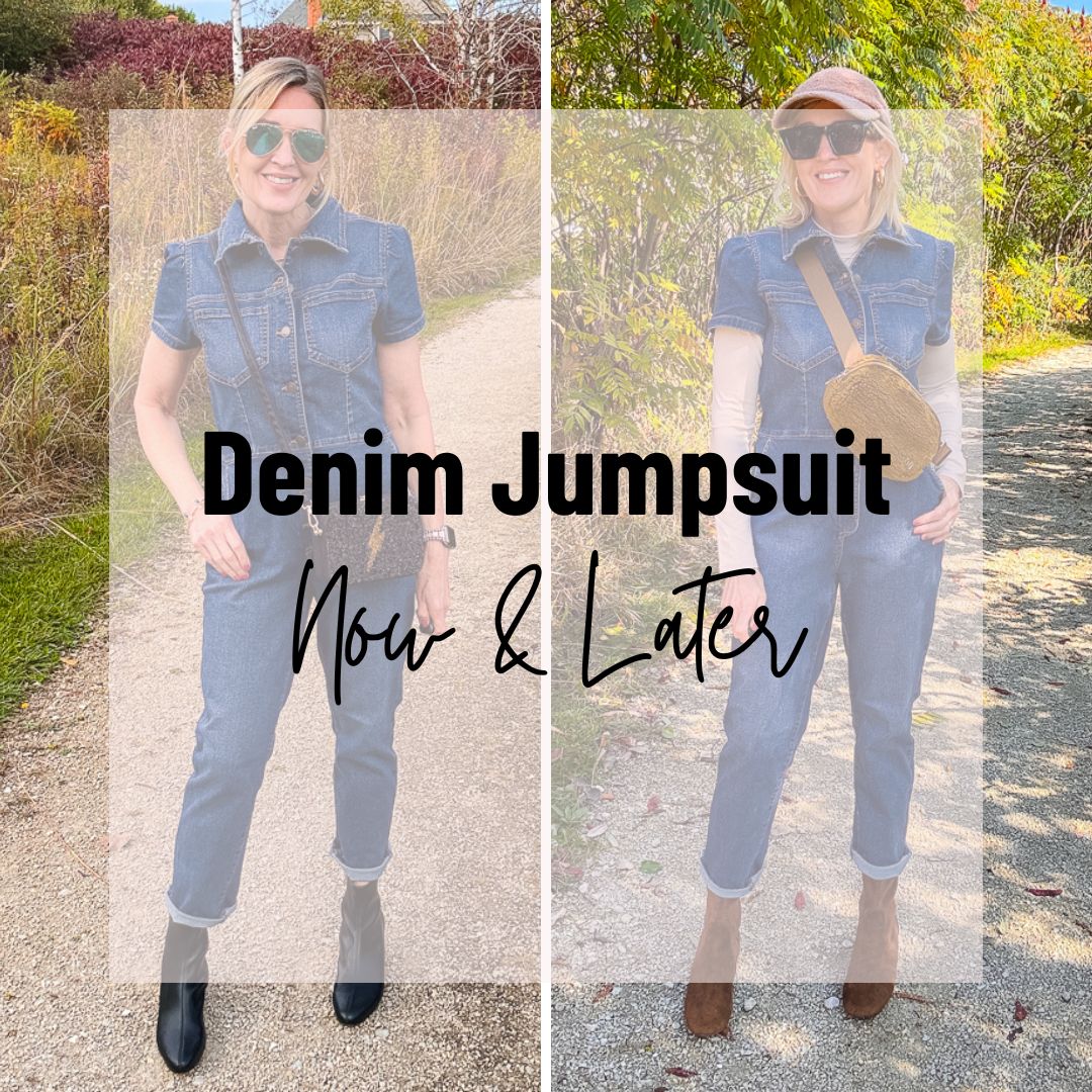 How to Style a Denim Jumpsuit - Doused in Pink