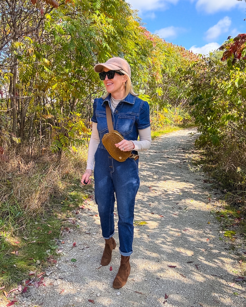 how to style a denim jumpsuit