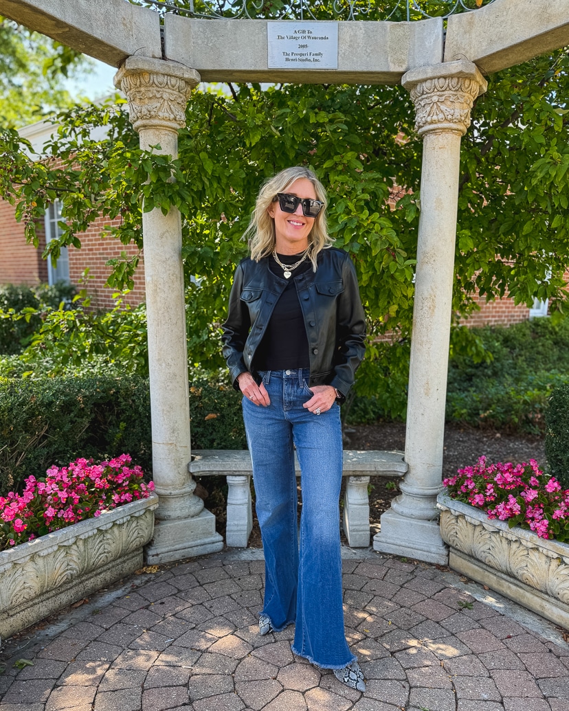 wide leg jeans outfit for fall
