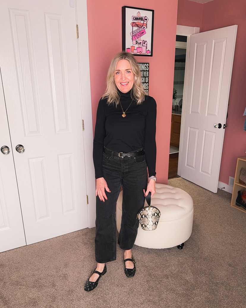 black monochrome jeans outfit